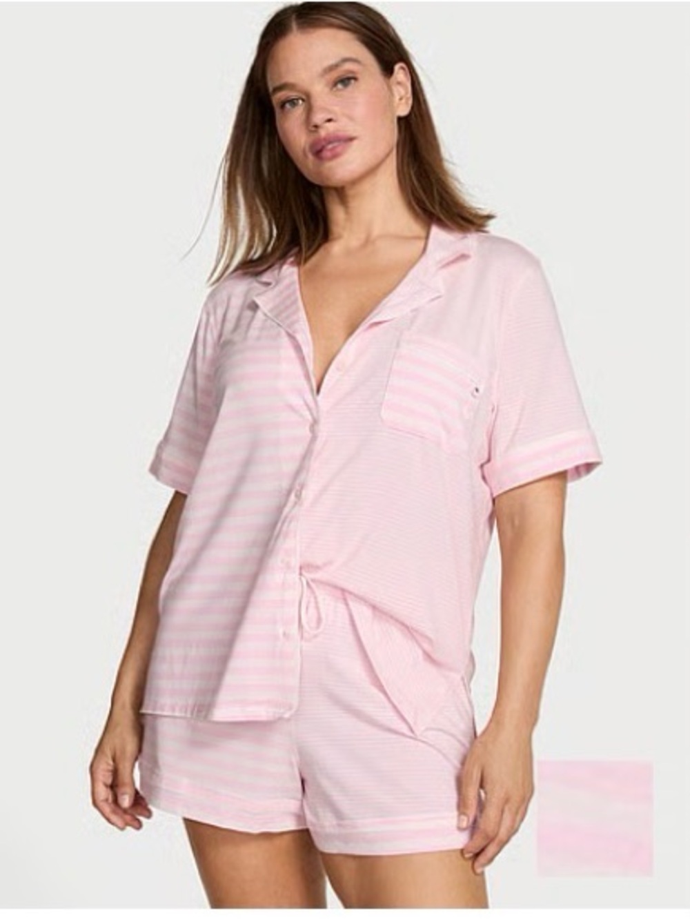 Victoria's Secret Pink Striped Short Pajama Set